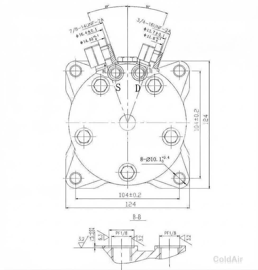 RC-U08082 (5H14,24v,A2) выходы вертикальные - (O-Ring) 3/4
