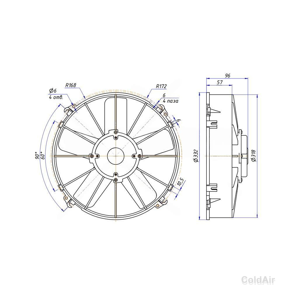 RC-U01281, вентилятор, 24V, 160W, PULL (VA01-BP70/LL-36A)