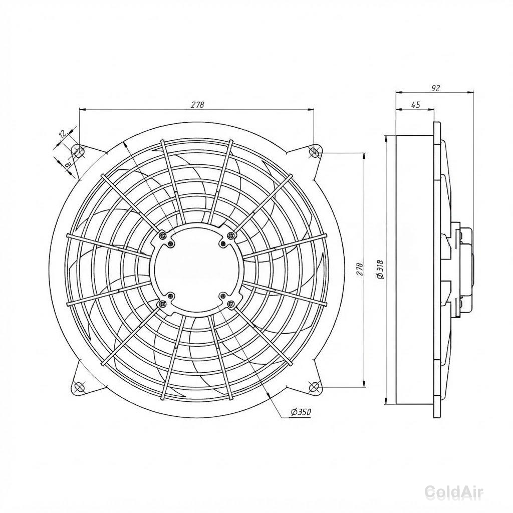 RC-U01283, вентилятор, 24V, 160W, PULL