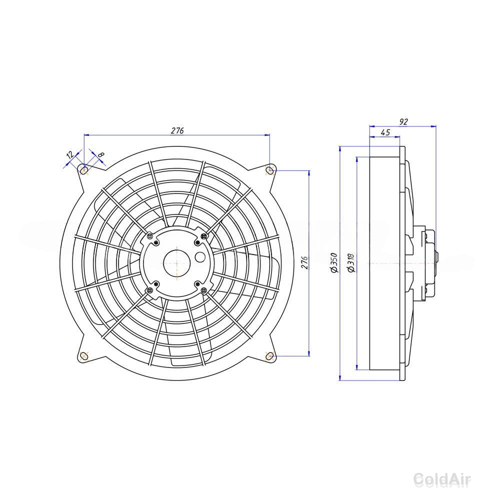 RC-U01315, вентилятор, 24V, 180W, PULL