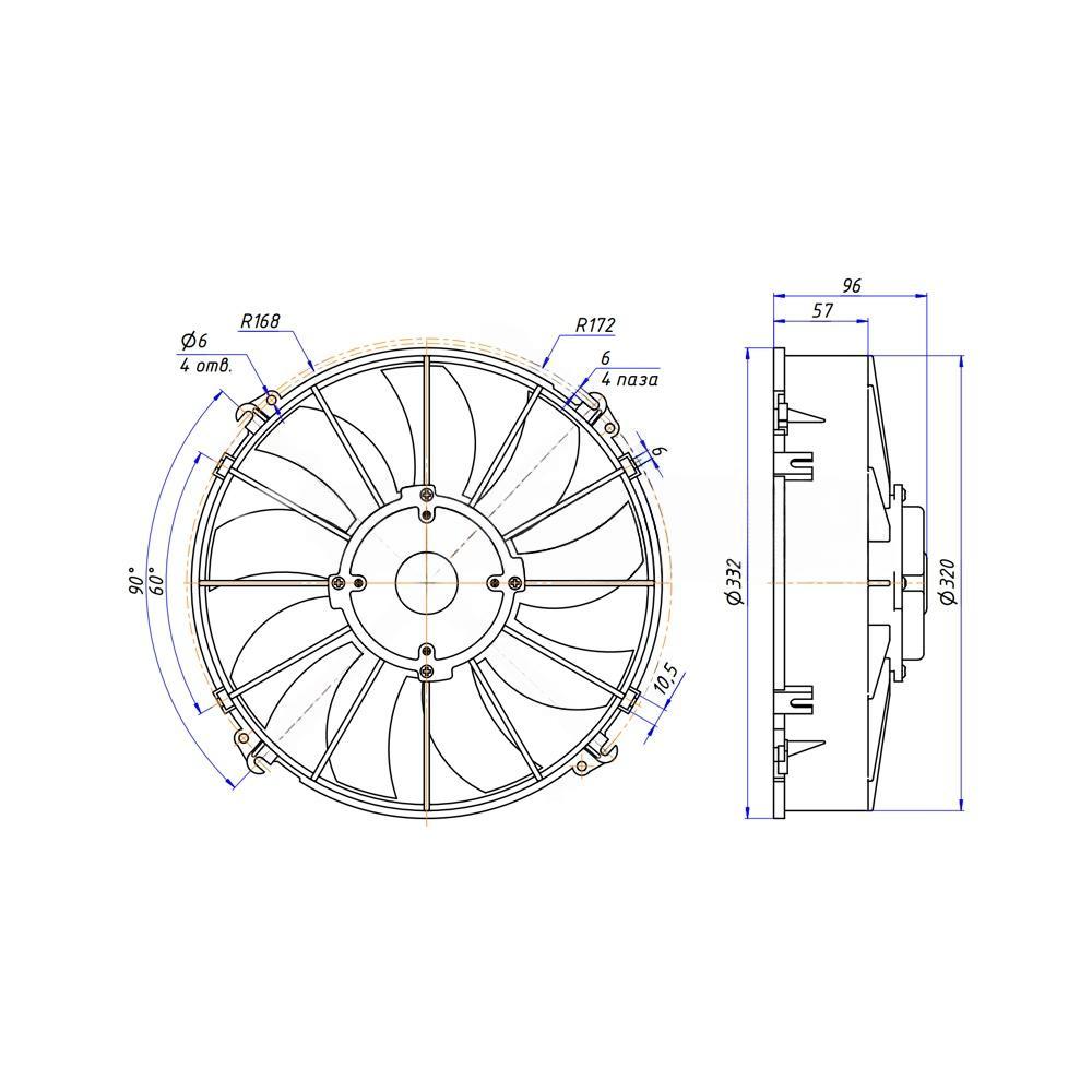 RC-U01344, вентилятор, 24V, 168W, PUSH (VA01-BP70/LL-79S)
