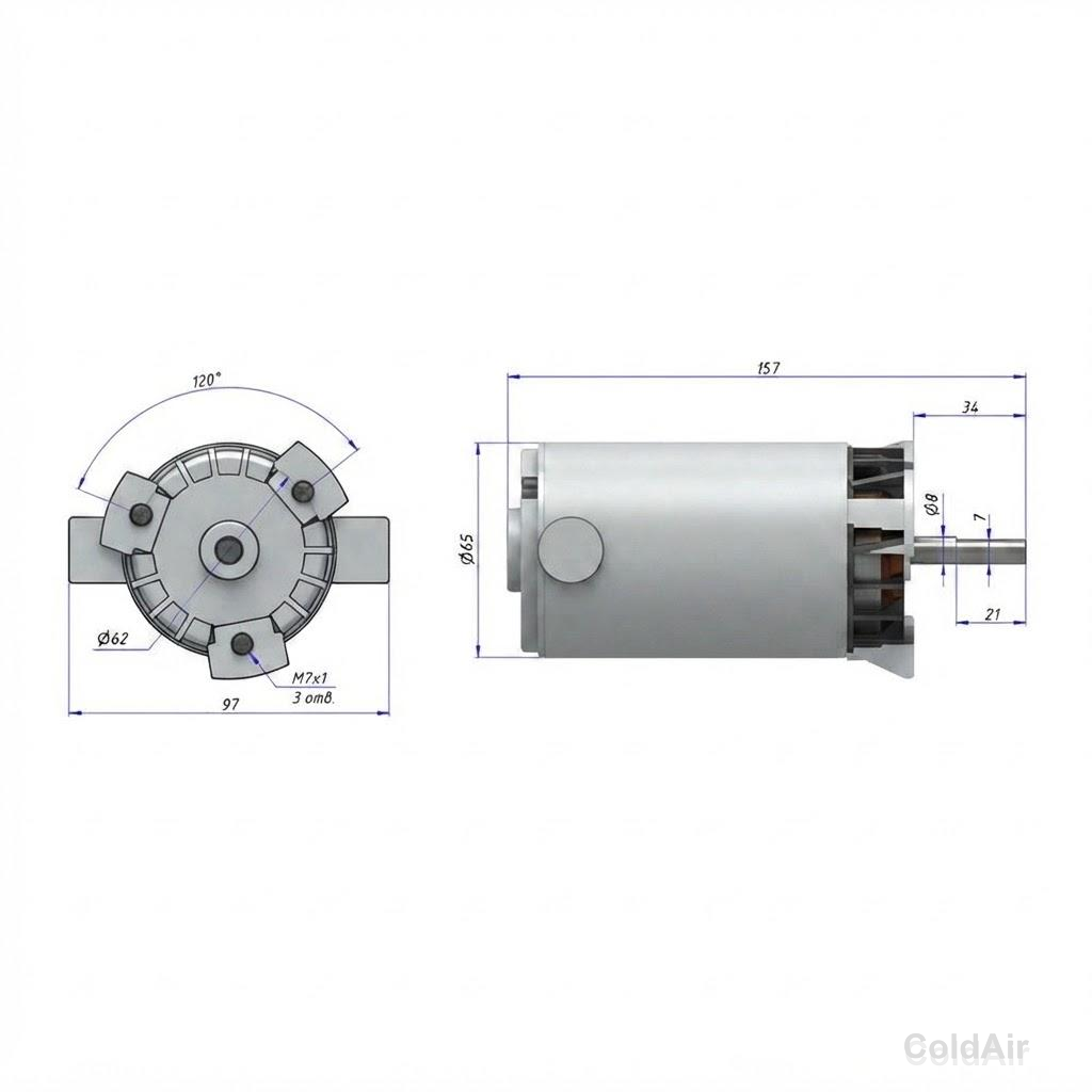 RC-U01359, электромотор вентилятора (24V, 91.5W, PULL), аналог Carrier 54-00639-116