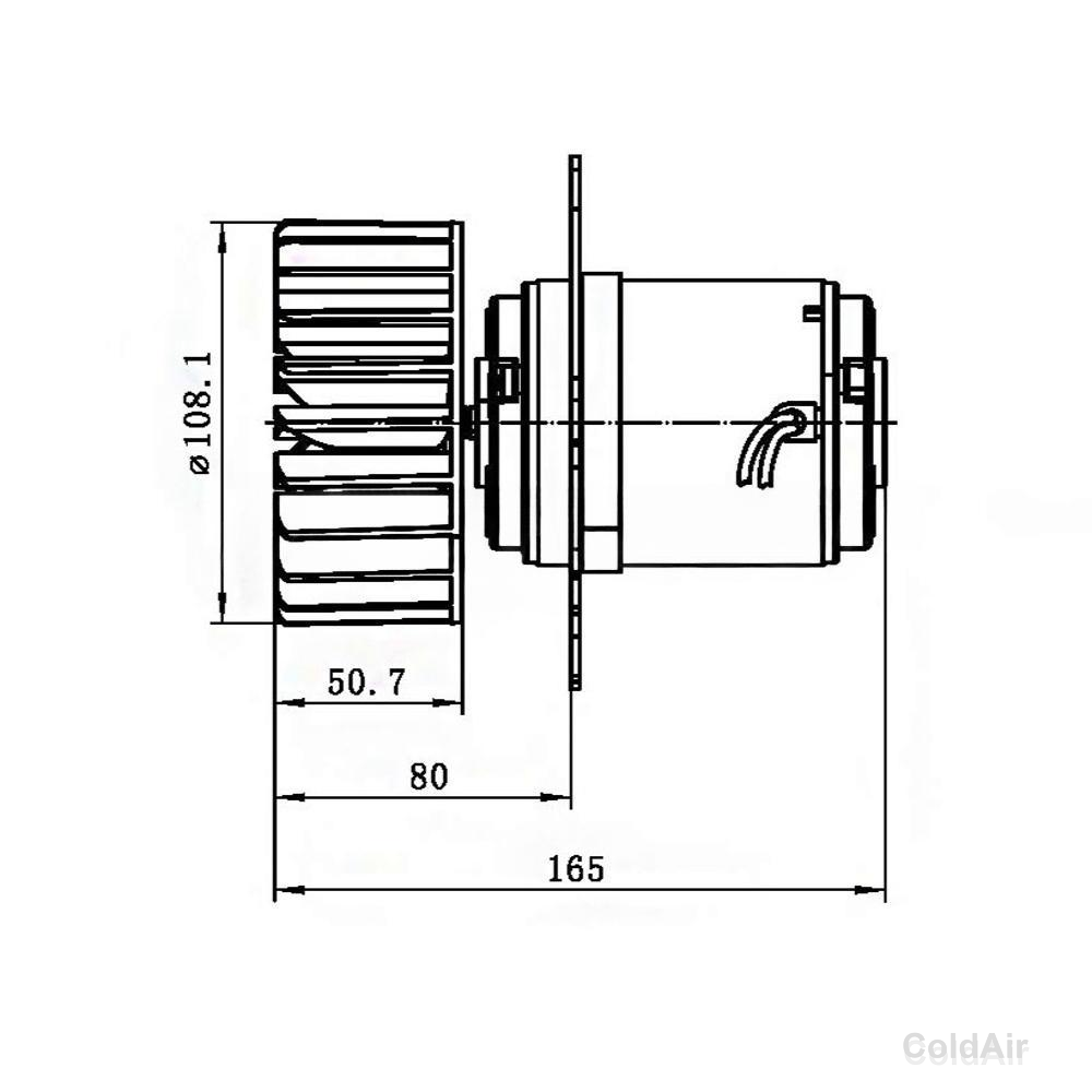 RC-U01448, электромотор с крыльчаткой (12V, 60W, PULL), аналог John Deere AH222796