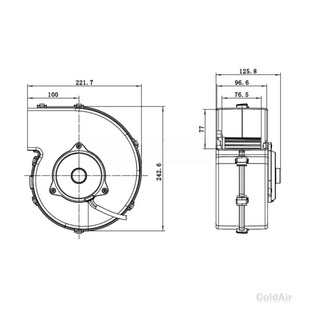 RC-U01451, вентилятор радиальный, 12V, 144W, аналог 87107380