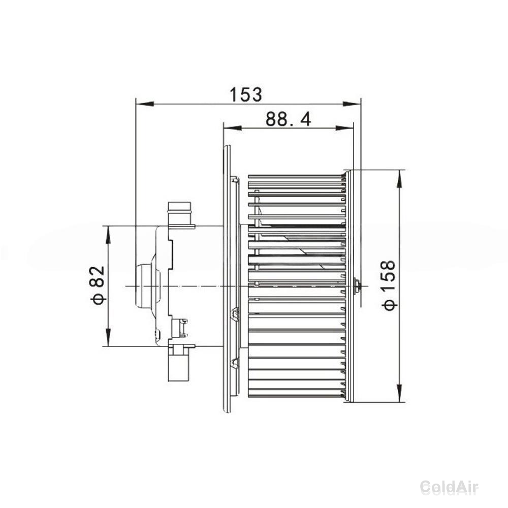 RC-U01455, электромотор с крыльчаткой (24V, 180W, PUSH), аналог Caterpillar CSA431D203