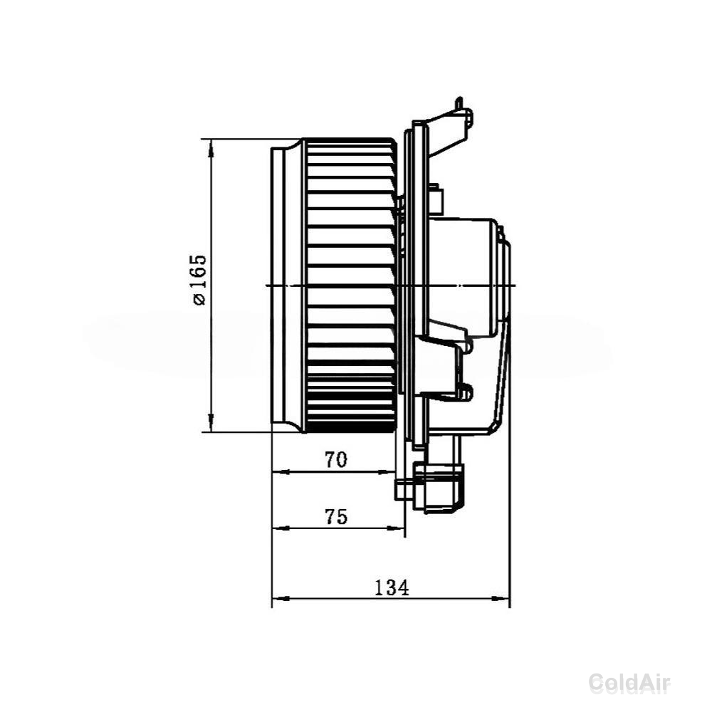 RC-U01457, электромотор с крыльчаткой (24V, 270W, PULL), аналог RC.530.107