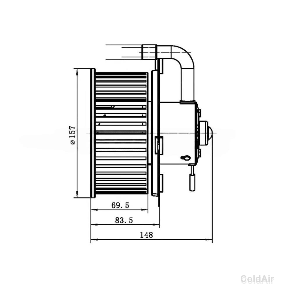 RC-U01460, электромотор с крыльчаткой (24V, 216W, PULL), аналог FOTON H0811020023A0