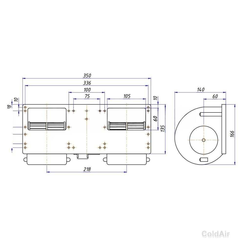 RC-U01475, вентилятор радиальный, 24V, 350W, с бесщеточным электромотором, аналог WZHF358