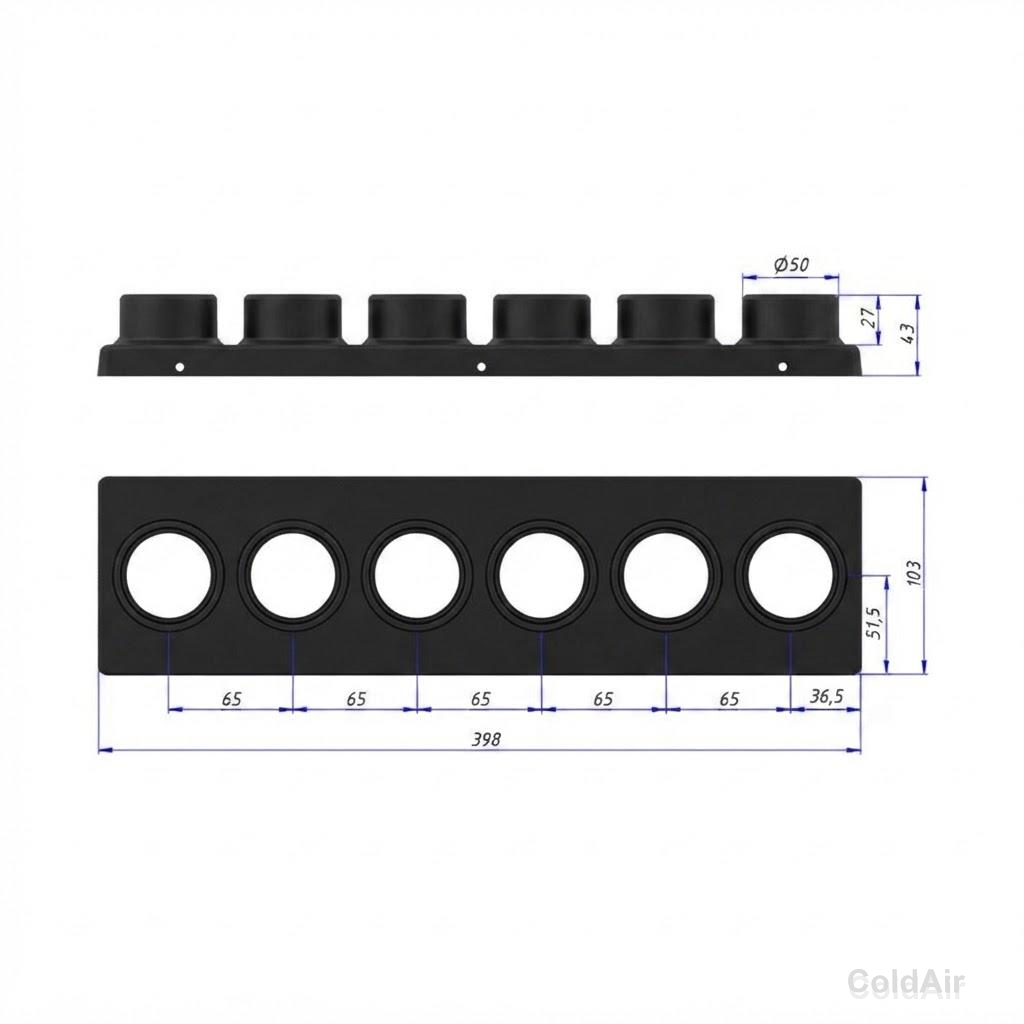 RC-U06126, панель передняя, 6 отв. Ø 50 мм. для BEU404-000