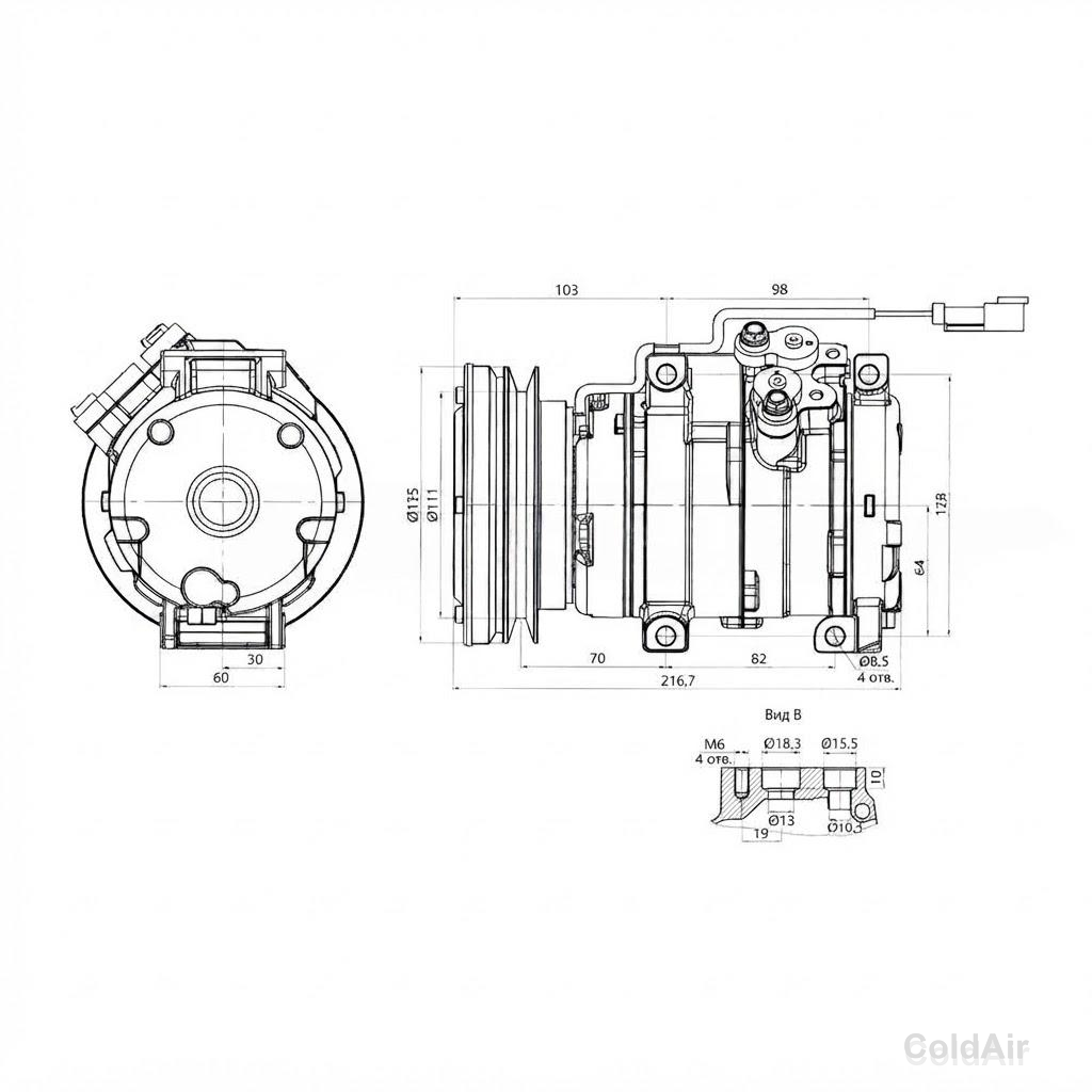 RC-U08712 (10S17С,24V,А1) выходы вертикальные, вход Ø 18,3 мм., выход Ø 15,5 мм.