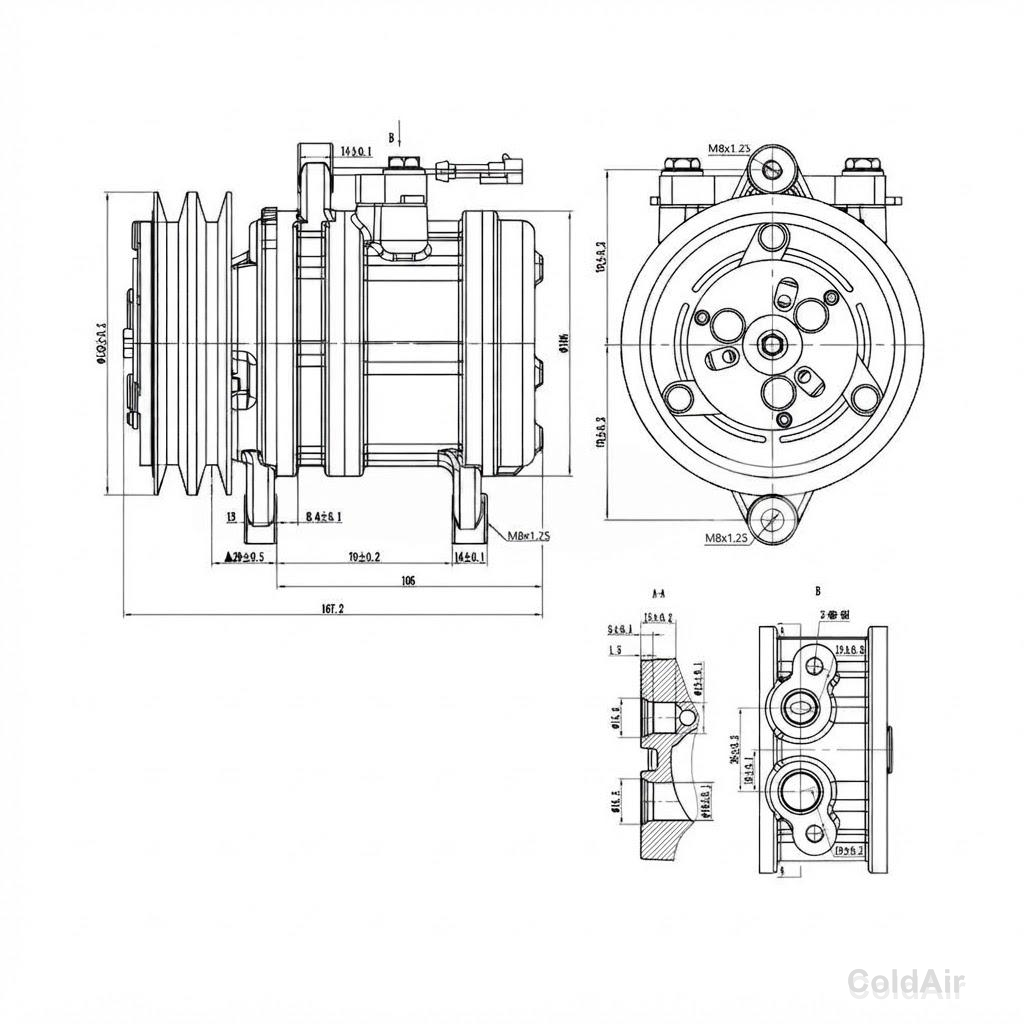 RC-U08732 (10SP10,12V,A2) выходы вертикальные, вход Ø 16,0 мм., выход Ø 13,0 мм. (с резьбой на ушах)