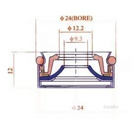 Сальник RC-U08310 Sanden 5Н14,  505/507, TR70, TR90/TR105, Mitsubishi MSC90C, MSC105C, FX80/FX105V, SH942/K600, Honda K600, R134a