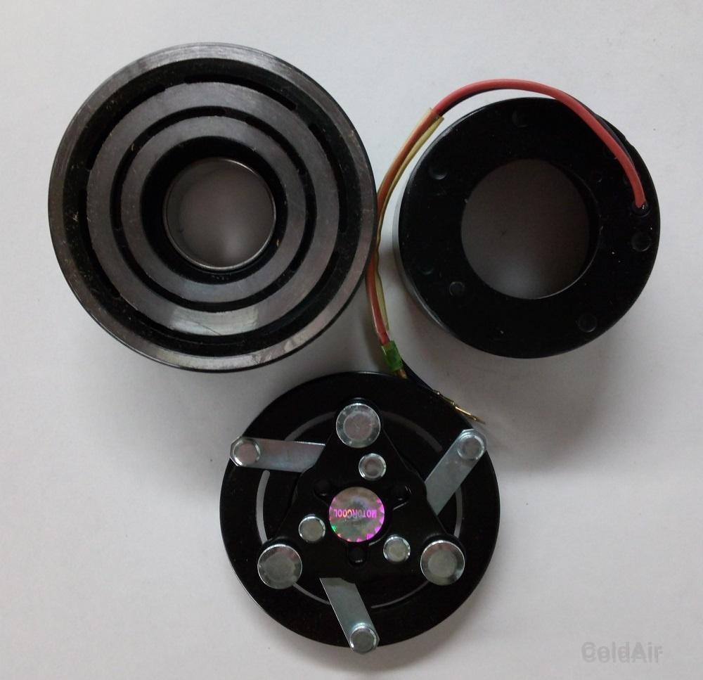 Комплект RC-U08471 шкив: 7-PK, Ø​ 105/100*35мм. посад. Ø​ 35мм, муфта: 86*59*32*45мм, приж. пластина: шлиц Ø 9,2мм.
