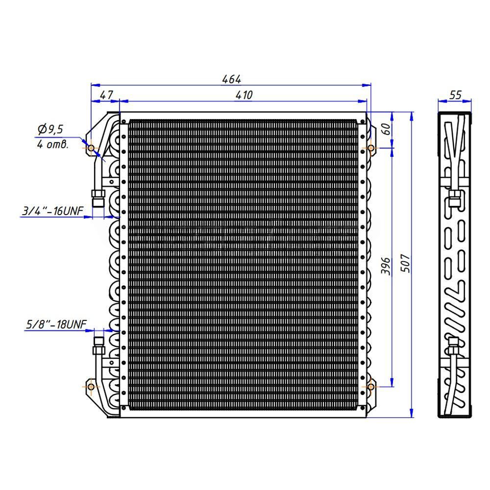 RC-M2201 конденсор подкапотный МТЗ 80 / МТЗ 82.1 / МТЗ 892 / МТЗ 952 / МТЗ 1025.3 / МТЗ 1221