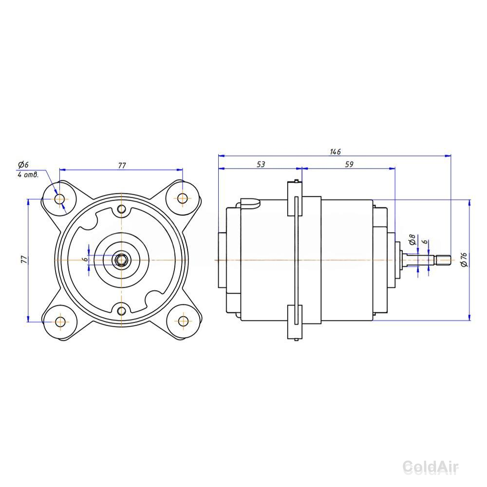 RC-U01322, электромотор осевой (24V, 120W, PUSH)