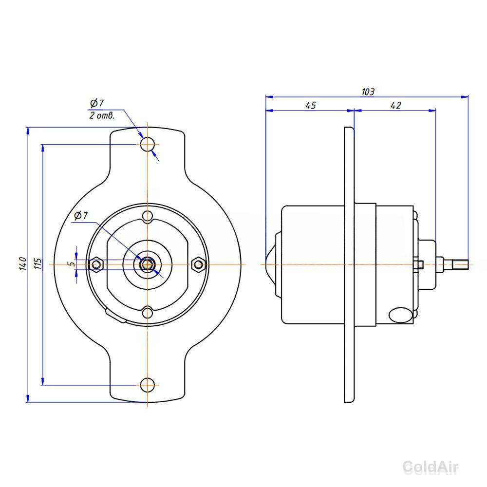 RC-U01351, электромотор осевой (24V, 30W, PUSH)