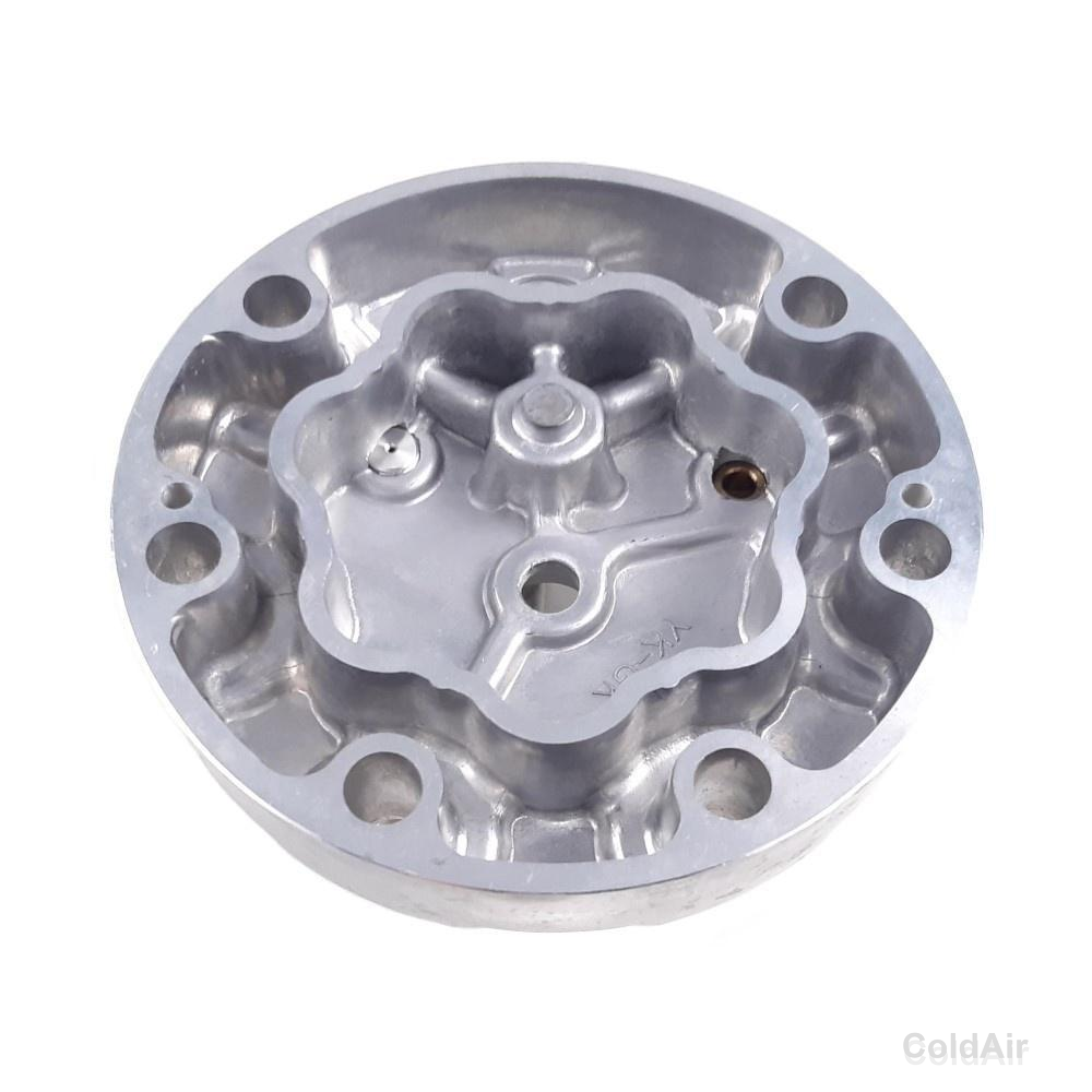 Крышка RC-U08179 на компрессора Sanden 7H, вход Ø 16,5 мм., выход Ø 16,5 мм., заправочный порт, аварийный клапан