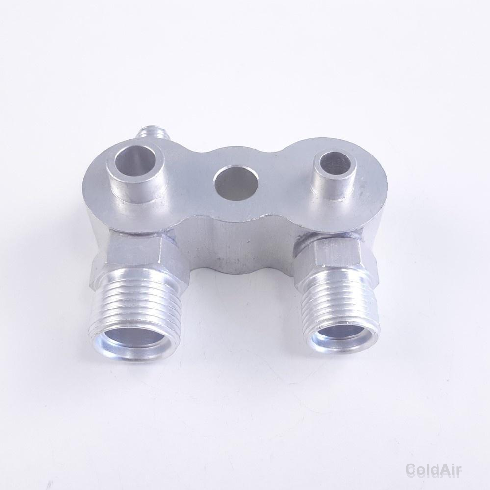 Соединительный коллектор RC-U08407, DKS 17C, FXF, вертик. выходы с заправ. клапаном R12, резьба 3/4